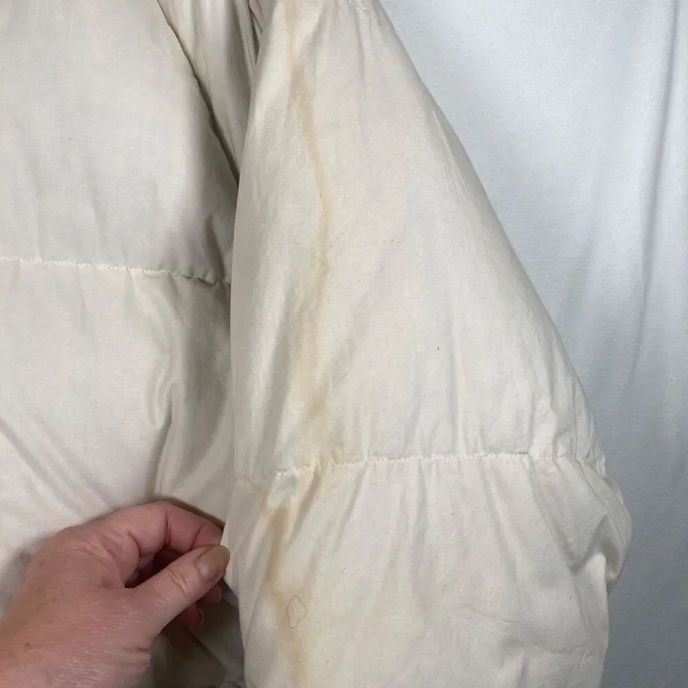 Vintage Excalibur Down Filled Reversible Bomber Jacket Ivory Plaid 80s 90s